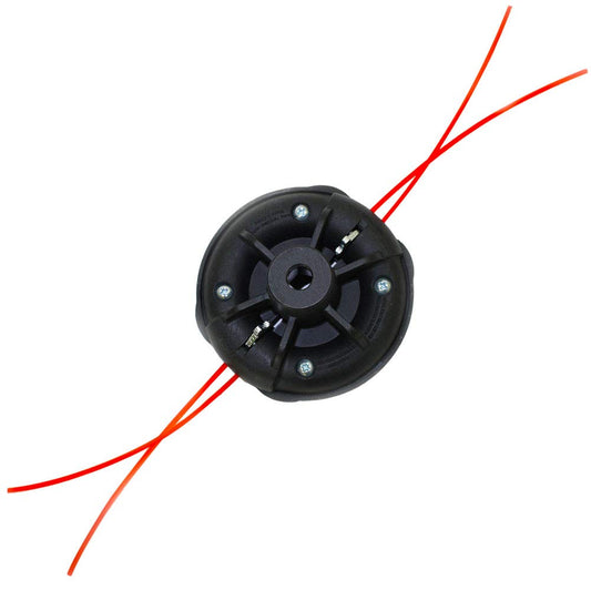 WEED WARRIOR Cabezal de recortadora universal negro para tareas duraderas, recortes, bordes y malas hierbas, funciona con gas