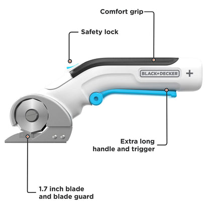 BLACK+DECKER BCRC115FF Cortador giratorio, blanco