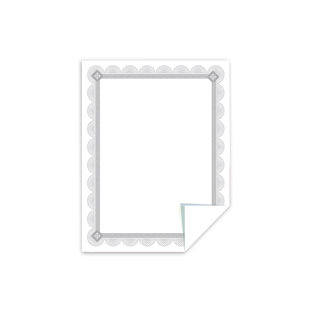 Southworth® - Certificados de lámina de alta calidad, 8 1/2 pulgadas x 11 pulgadas, 65 libras, flor de lámina blanca y plateada, paquete de 15