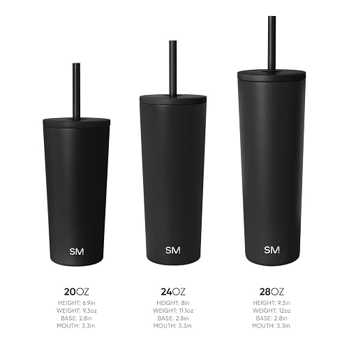 Simple Modern Vaso Térmico con Popote y Tapa|Vaso de Café Botella de Agua Reutilizable de Acero Inoxidable Taza de Café para Viajes|Regalos para Mujeres & Hombres|Classic Colección|710ml|Lavender Mist