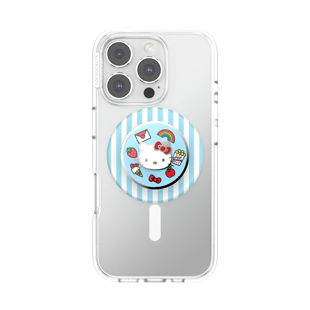 PopSockets - Empuñadura para teléfono MagSafe, Soporte magnético, golosinas | Extraíble, para Kindle, Android, iPhone, con imán, Hello Kitty, Sanrio, Kuromi, teléfono y mujer