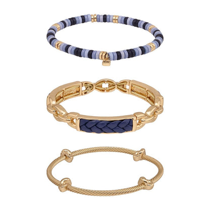Nine West Box Set Pulsera Dorado Multiniveles para Mujer