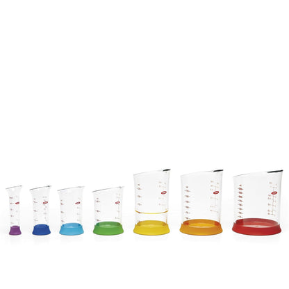 Oxo 11124400 Juego Vasos Medidor Plástico de Diferente Capacidad, 7 Piezas, Multicolor
