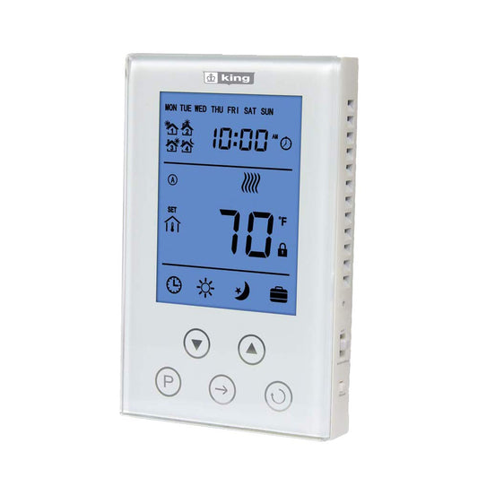 KING K302PE ClearTouch Electronic - Termostato programable (7 días), color blanco