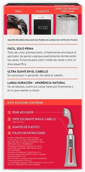 Just For Men Ultra, Tinte para Canas Castaño Oscuro U45 con Cepillo de Fácil Aplicación, 35g. Paquete de 3