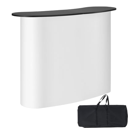 VEVOR - Mesa portátil de podio para exposición, 51.5 x 18.3 x 37.5 Pulgadas, Soporte de exhibición para mostrador, Feria con Pared, Mesa de Bar Plegable de promoción al por Menor con Estante de