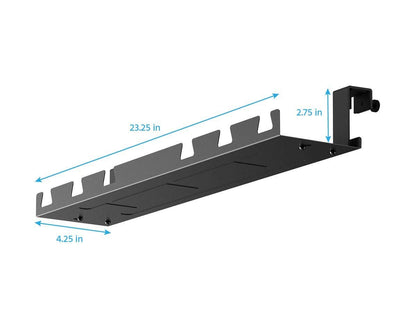 Mono Cable Tray Organizer - Black | Under Desk Cord Management, Ideal For Work Computer Tables, Home and Office Sit-Stand Desks - Workstream Collection