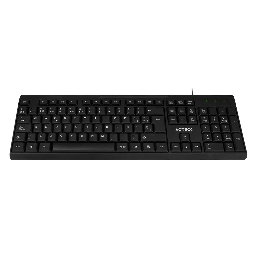 Teclado Alambrico USB Inspire TA210 / Diseño Clásico 105 Teclas + Conexión USB A de 1.5m Negro Essential Series