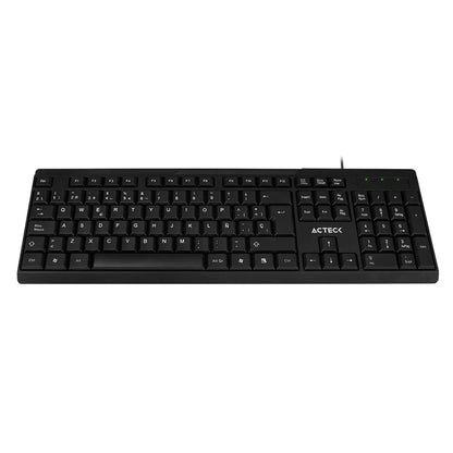 Teclado Alambrico USB Inspire TA210 / Diseño Clásico 105 Teclas + Conexión USB A de 1.5m Negro Essential Series
