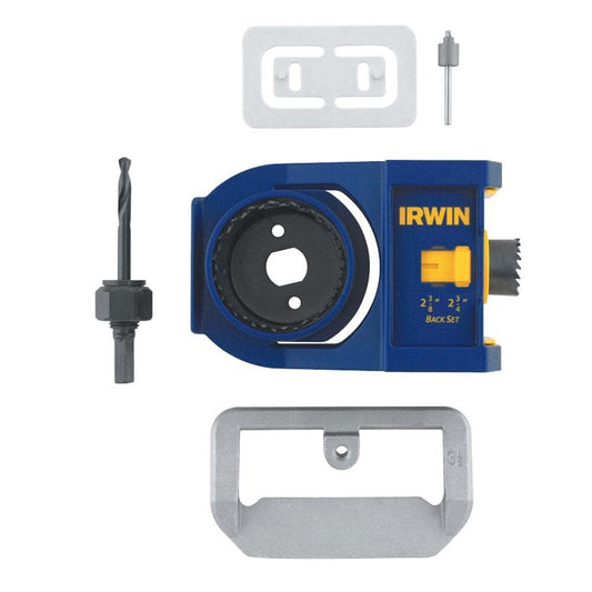 IRWIN Tools Kit de instalación de cerradura de puerta, bimetálica (3111002), azul