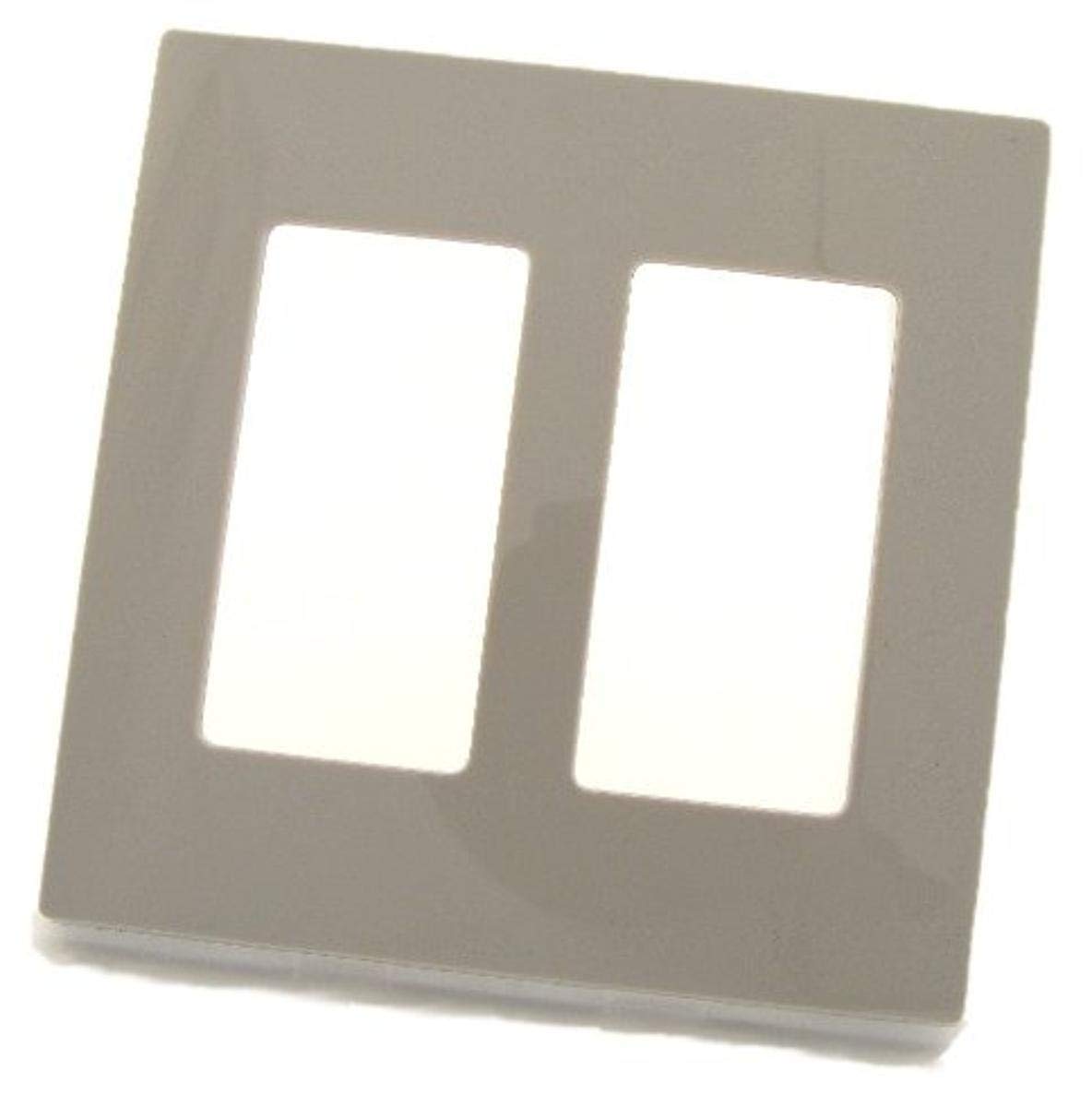 Leviton Placa de Pared Decora Plus, Sin Tornillos - 2 Gang - Gris - Placa de pared