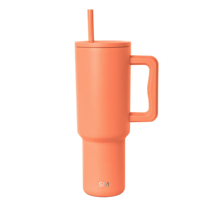 Simple Modern Trek Vaso Térmico con Asa y Popote, Acero Inoxidable, 890-1180 ml - 1180 ml - -Clementine