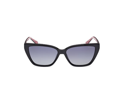 Guess Lentes de Sol GU7919 para Mujer Color Negro Brillante, Armazón Inyectado con Detalles Metálicos, Micas con Protección UV Polarizado Nivel 3, Polarizado