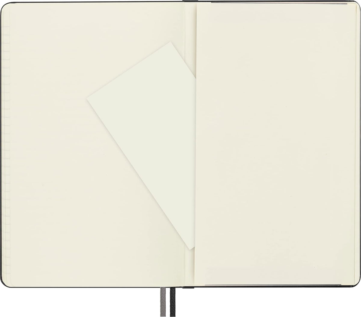 Moleskine Cuaderno ampliado clásico, tapa dura, grande (12.7 x 20.8 cm), rayado/forrado, negro, 400 páginas