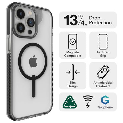 ZAGG Santa Cruz - Funda Compatible con iPhone 15 Pro, Color Negro