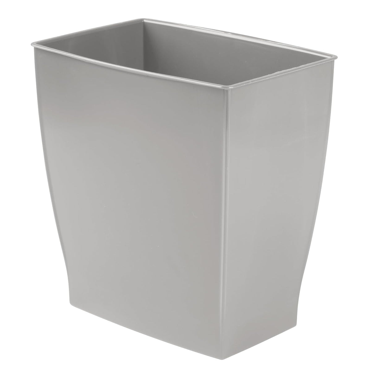 InterDesign 64783 Mono Rectangular Wastebasket Trash Can for Bathroom, Gray