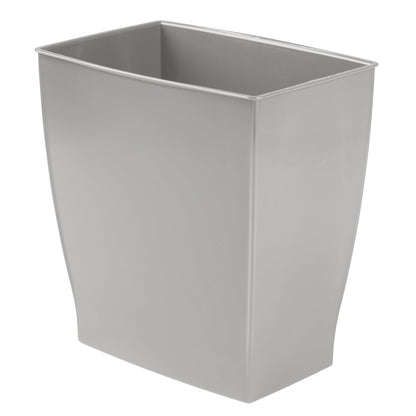 InterDesign 64783 Mono Rectangular Wastebasket Trash Can for Bathroom, Gray