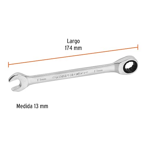 Truper Expert LL-2013MX, Llave combinada con matraca, 13 x 174 mm