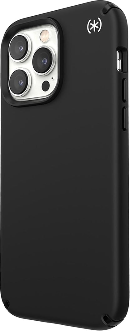 Speck Presidio2 Pro Funda Compatible con iPhone 14 Pro MAX, Protección Caídas 4m, Bisel Elevado, Protección Antimicrobiana - Negro/Blanco