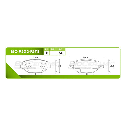 BALATAS PARA FRENO DE DISCO FORMULA CERAMIC LOWMET TRASERA 95X3-F578 PARA CHEVROLET GROOVE LT 1.5L L4 2022-2024