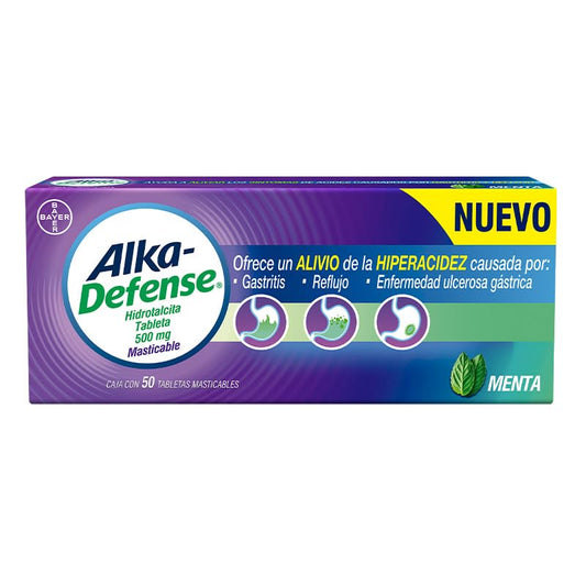 Alka Defense Antiacido Estomacal Sabor Menta 50 Und