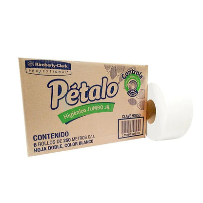 Kimberly Clark Professional - Papel Higiénico Bobina Jumbo Jr. Pétalo,90553, Caja con 6 Rollos de 250 Metros, Kimberly-Clark Professional