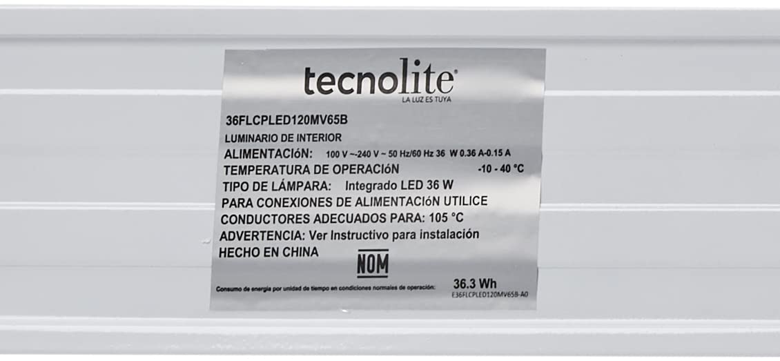 Tecnolite Lámpara Lineal LED Interconectable 36 W, Luz de Día, IK06, Atenuación TRIAC, LED integrado