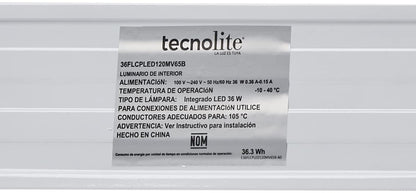 Tecnolite Lámpara Lineal LED Interconectable 36 W, Luz de Día, IK06, Atenuación TRIAC, LED integrado