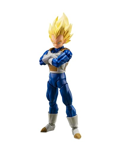 TAMASHII Nations - Dragon Ball Z - Super Saiyan Vegeta (Dangerous Pride | Dragonball Z Figura de acción de 6 pulgadas S.H. Figuarts - Super Saiyan Vegeta - Orgullo peligroso