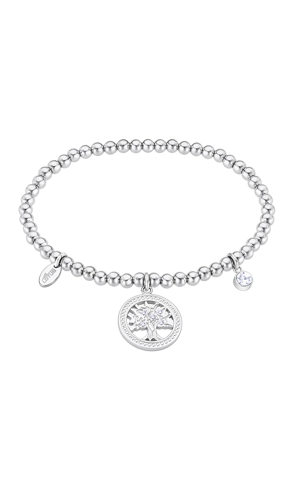 LOTUS STYLE Pulsera millennial para dama en tono plateado
