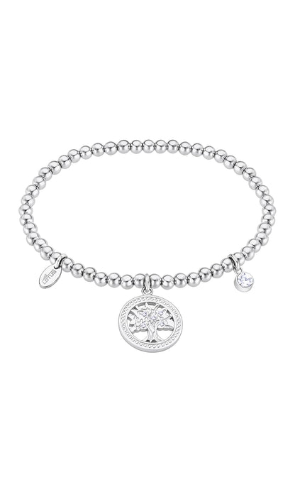 LOTUS STYLE Pulsera millennial para dama en tono plateado