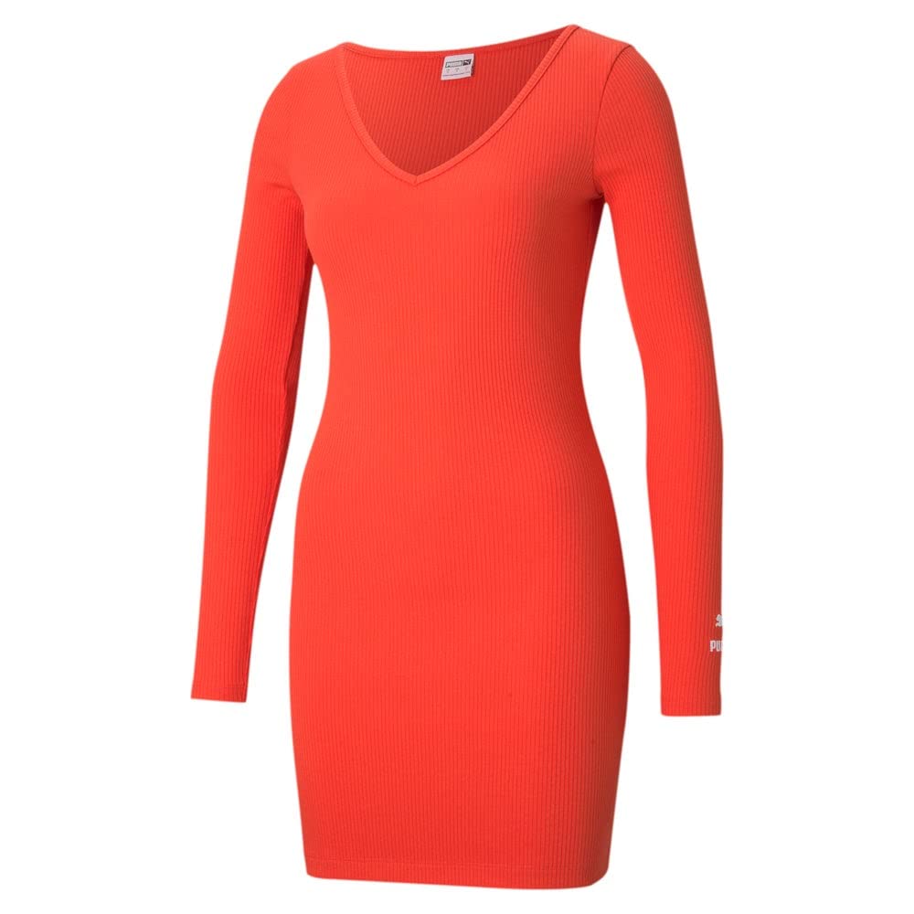 PUMA Vestido clásico Acanalado Ajustado Vestido para Mujer