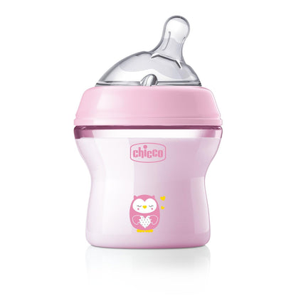 CHICCO, Biberón Natural Feeling, Color Rosa, 150 ml