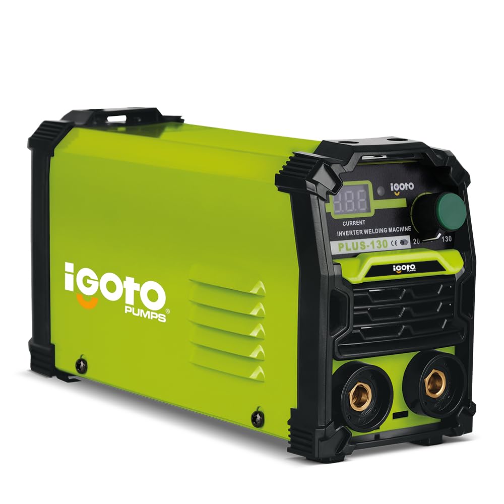 Igoto PLUS130 Soldadora Inversora Máquina para Soldar Pantalla Digital Compatible con Electrodos hasta 3.2 mm, Incluye Cables, Careta y Cepillo