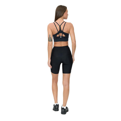 Wilson Licra Tiro Alto Flexible Liso Pantalones Cortos de Yoga Mujer
