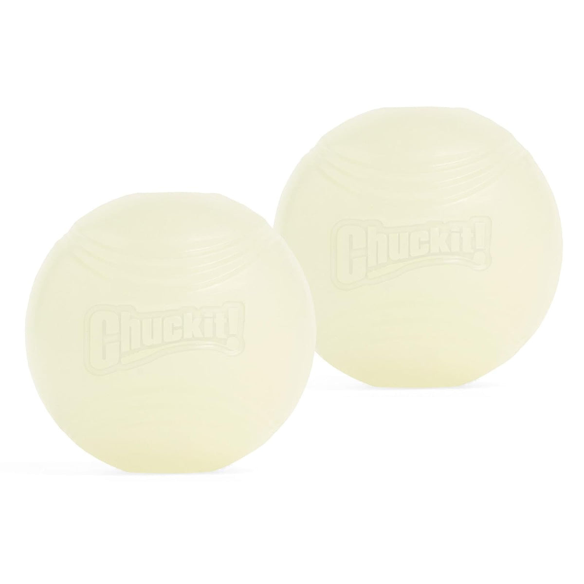 CHUCKIT Max Glow Balls for Pets (2 Pack), Medium, White