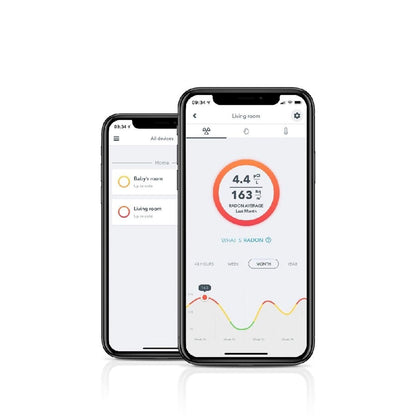 Airthings 4200 Kit de casa, radón, riesgo de moho y sistema de monitoreo de calidad del aire interior, multihabitación