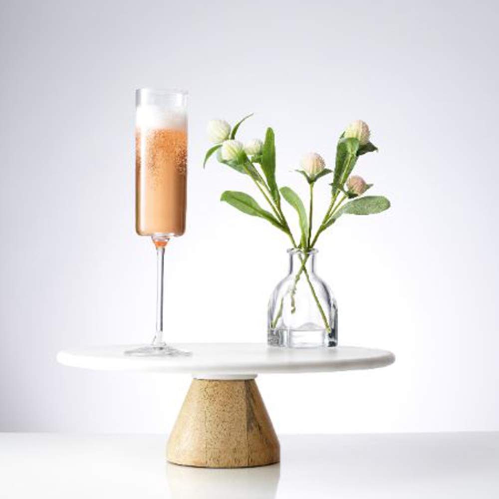 JoyJolt - Juego de 2 copas de champaña de vidrio de la colección Claire, capacidad de 6.5 onzas, exquisita artesanía, ideal para el hogar, bar y ocasiones especiales, fabricado en Europa