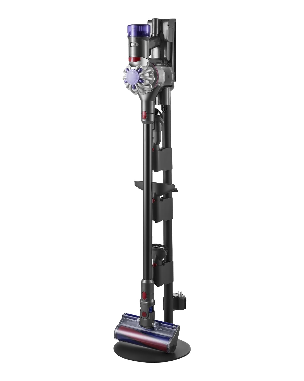 VEVOR Soporte de Aspiradora Compatible con Aspiradoras Verticales y Accesorios de las Series V7, V8, V10, V11, V12 y V15 Soporte Estable con 4 Almohadillas Antideslizantes, 3 Clips para 6 Cabezales