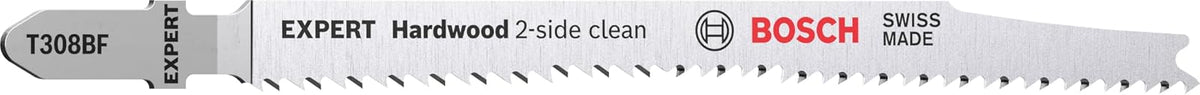 Hoja de Calar Bosch EXPERT Hardwood Clean T308BF | para Tableros recubiertos de plástico, Tablero multiplex, Longitud 117 mm, Professional Accesorios Sierra de calar