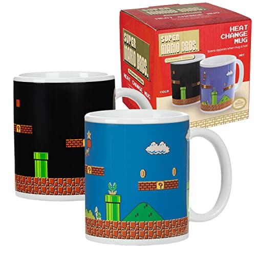 Taza Mario Bros que Cambia con Calor - Taza Oficial Nintendo, Regalo Retro para Gamers, 300ml
