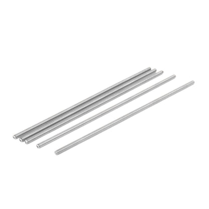 Uxcell a16071500ux0081 M4 x 150 mm 304 - Tacos para barra (5 unidades, acero inoxidable totalmente roscado, tono plateado)