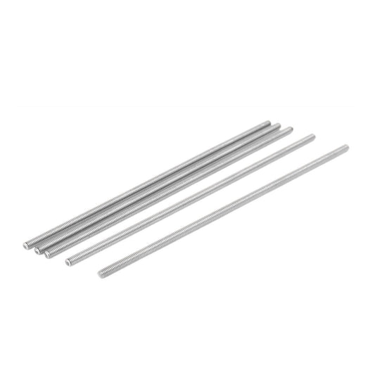 Uxcell a16071500ux0081 M4 x 150 mm 304 - Tacos para barra (5 unidades, acero inoxidable totalmente roscado, tono plateado)