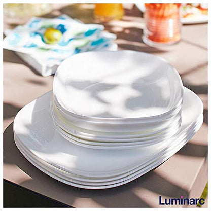 Luminarc Vajilla Moderna Cuadrada Opal Francia 12 piezas (White)