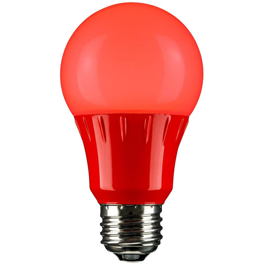 Sunlite 80148 Red LED A19 3 Watt Medium Base 120 Volt UL Listed LED Light Bulb, last 25,000 Hours