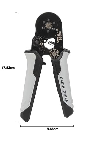Klein Tools 34056 Pinza ponchadora hexagonal de férulas para cable de 10-22 AWG