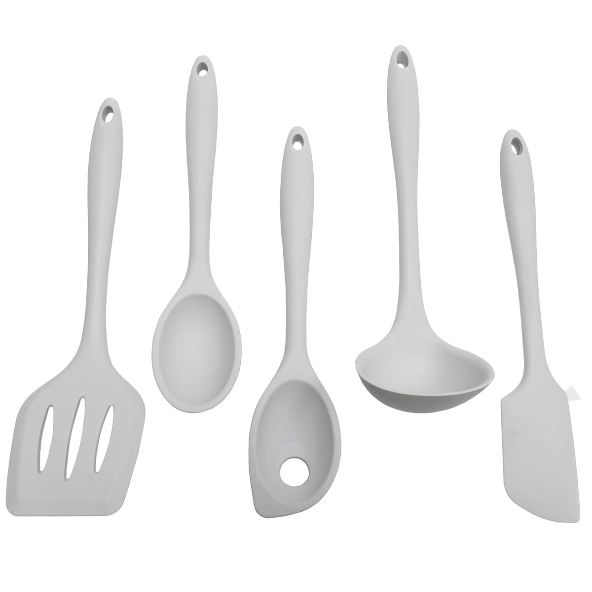 Chef Craft Cucharón de cocina de silicona premium, 28,6 cm, gris