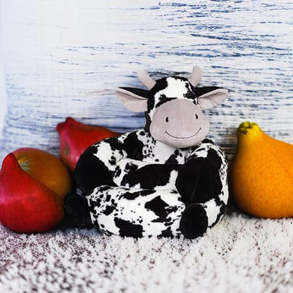 Trend Lab Cow - Silla de Felpa para niños, cómoda Silla de Descanso con Almohada para niños de 1 a 3 años, 21 x 19 x 19 Pulgadas, Alternativa de puf Suave