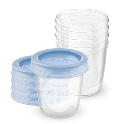Philips Avent Vasos Almacenamiento para Leche Materna │Almacena, Congela y Conserva│180 ml•5 pzs │SCF619/06