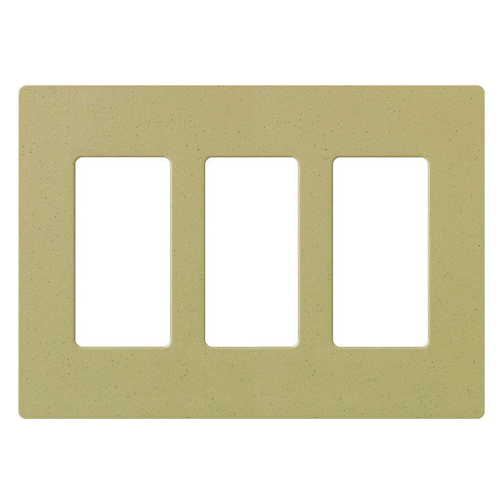 Lutron Claro Placa de pared de 3 pines, 1 paquete, Marrón - Mocha Stone - 1 paquete